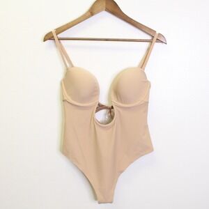 Skims Deep‎ Plunge Shapewear Bodysuit Thong Clay Size XL